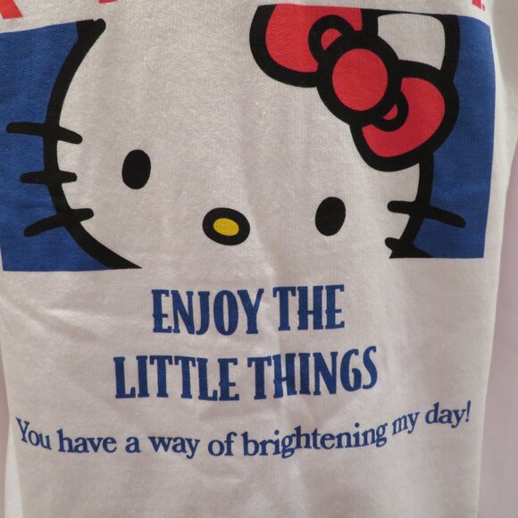 Women XS White Hoodie Sweatshirt Hello Kitty Embroidery Screen Print Warm Cozy - Picture 10 of 16